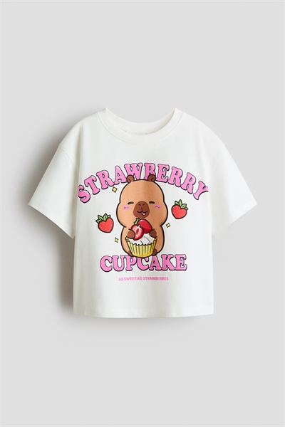 Хлопковая футболка с принтом артикул 1321526014