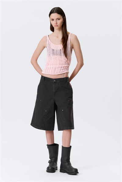 Низкие свободные вымытые шорты-карпентер артикул 1322868001