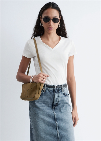 Хлопковая футболка с V-образным вырезом артикул 1324576001