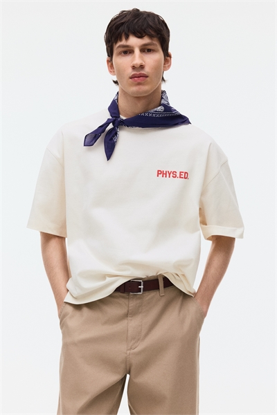 Футболка с принтом и свободным кроем артикул 1332281003