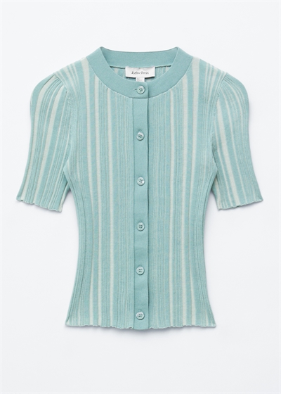 Кардиган с короткими рукавами из ребристой ткани артикул 1333302003