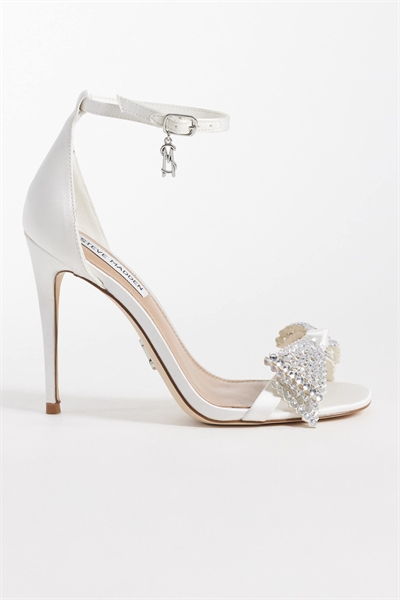 Сандалии на каблуке для молодоженов с украшенным бантом артикул 151523358