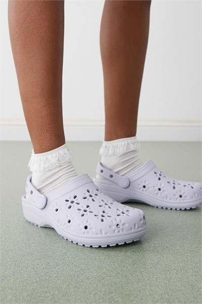 Классические сабо с цветочным вырезом в фиолетовом цвете артикул 148001848