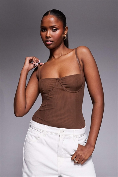 Боди-бюстье из сетки артикул 153147973