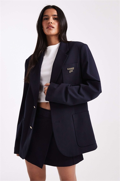 Томми Герл, блейзер классического кроя, темно-синий артикул 151025101