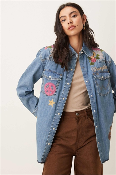 X Лэйни Уилсон — джинсовая рубашка свободного кроя с вышивкой артикул 154746389