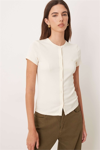 Топ на пуговицах с ребристой отделкой артикул 154173629