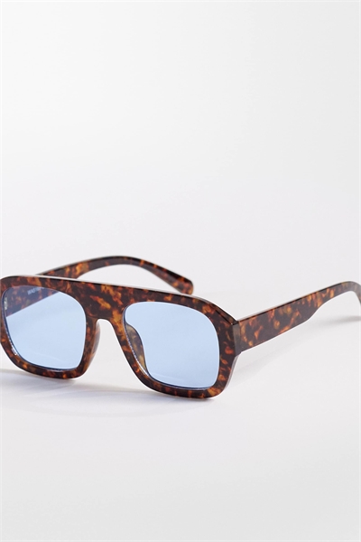 Эксклюзивные солнцезащитные очки в стиле «авиатор» с массивными синими стеклами артикул 153150557