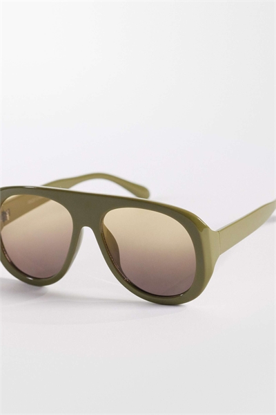 Эксклюзивные солнцезащитные очки-авиаторы с массивными линзами цвета «тан» артикул 153150555