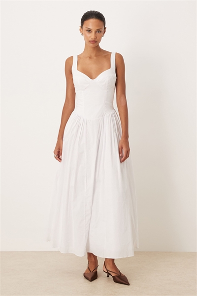 Хлопковое макси-платье Theodora белого цвета с орхидеями артикул 153757163