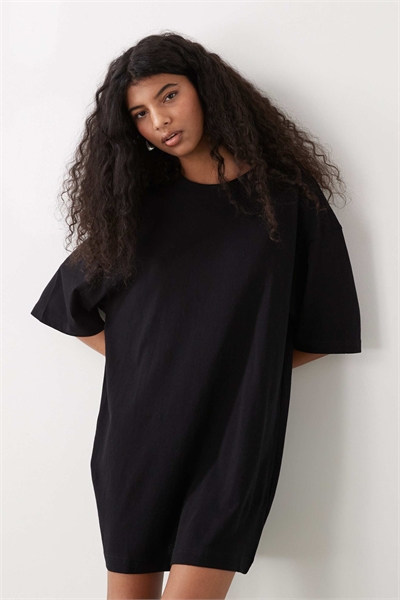 Оверсайз-платье-футболка черного цвета артикул 154840043