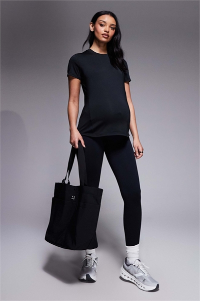 Бесшовные спортивные леггинсы с высокой талией и ребристой отделкой для беременных артикул 151671749