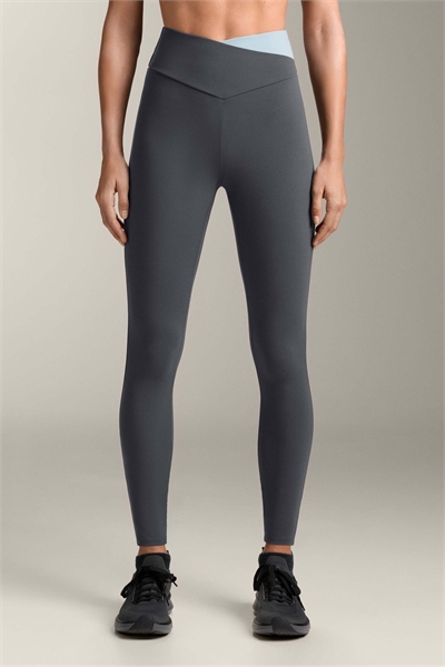 Леггинсы Comfortlux с V-образной талией и контрастной отделкой, длиной до щиколотки артикул 155393385