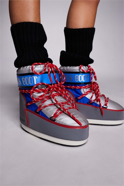 Зимние ботинки Moonboot Icon Low в стиле космических гонок артикул 150363390