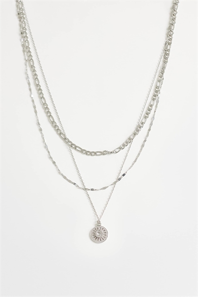 Многорядный колье из нержавеющей стали Nyle с подвесками артикул 152703113