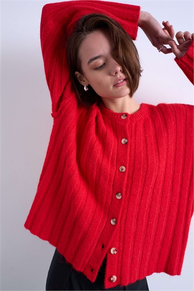 Кардиган из трикотажа с широкой резинкой артикул 142541740