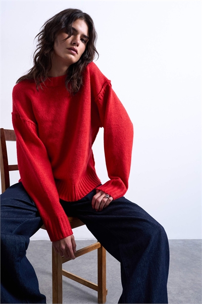 Свитер из трикотажа с открытыми швами артикул 142541537