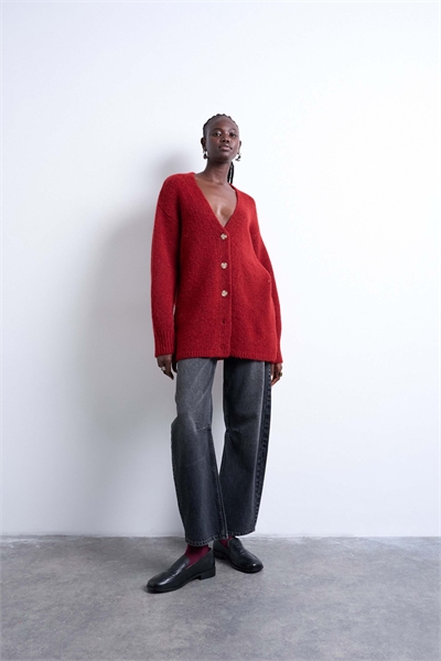 Вязаный кардиган свободного кроя в стиле «бойфренд» с удлиненным силуэтом артикул 142541507