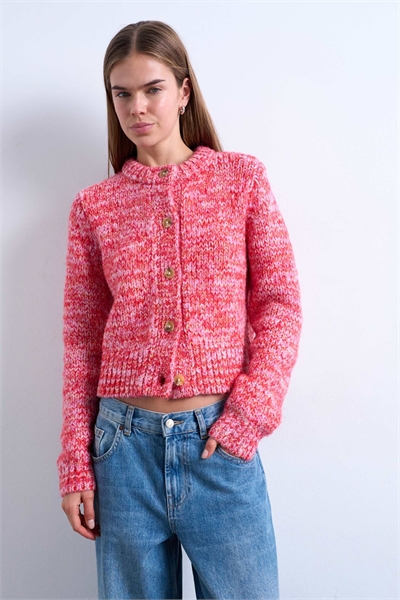 Вязанный кардиган с перекрученной пряжей и пушистой текстурой артикул 149033011