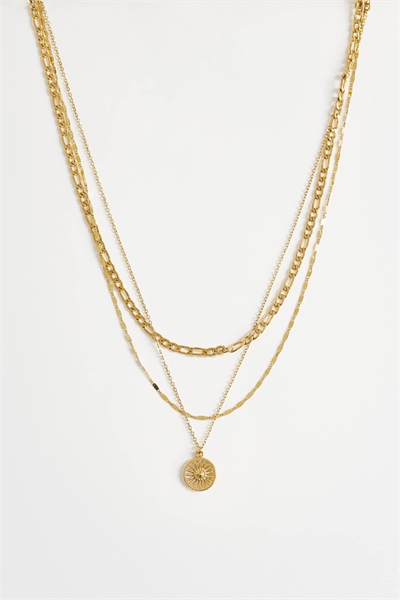 Многорядный колье из нержавеющей стали Nyle с подвесками артикул 152703105