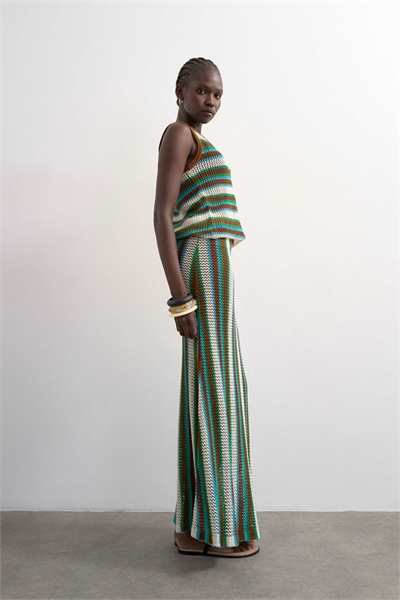 Трикотажная юбка-макси с разноцветными полосками co-ord артикул 150559011