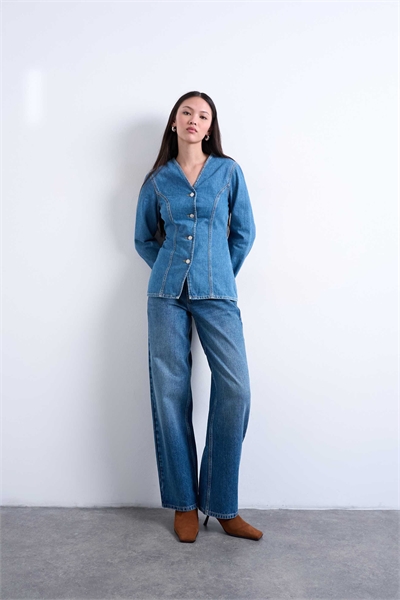 Джинсы с затянутой горловиной артикул 150838048