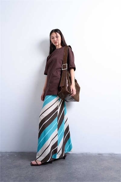 Юбка-кюпри макси с косой отрезкой артикул 147786921