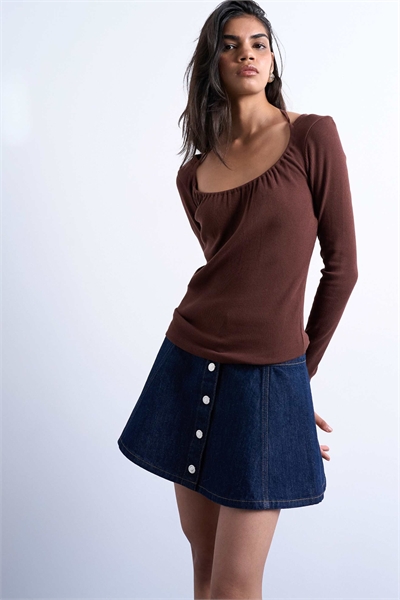 Мини-юбка из денима на пуговицах артикул 149831659