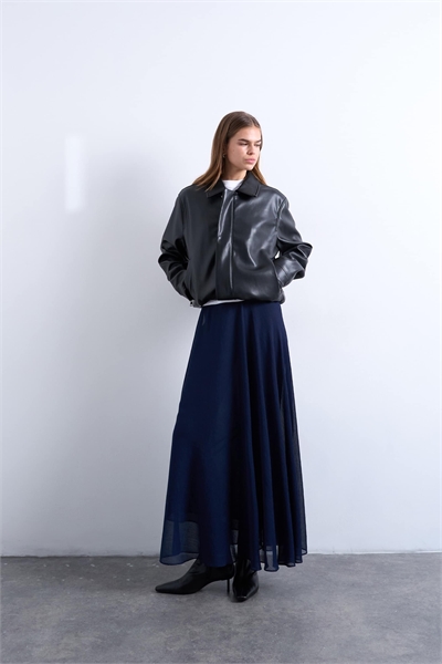 Прозрачная макси-юбка из шифона с полным кругом артикул 151090513