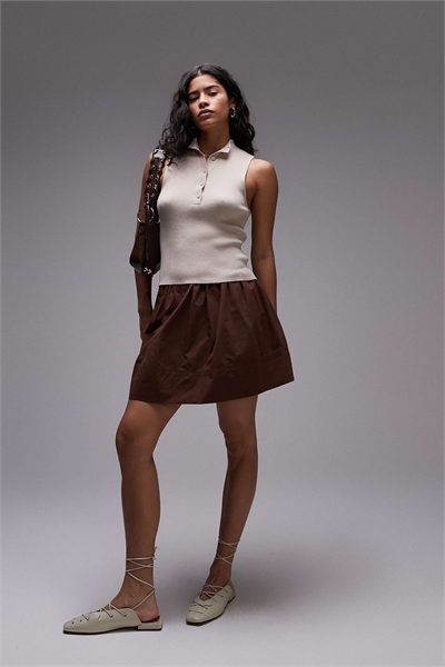 Мини-юбка из поплина артикул 146840831