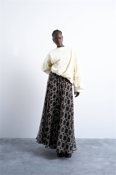 Юбка-макси с принтом в клетку артикул 147867573