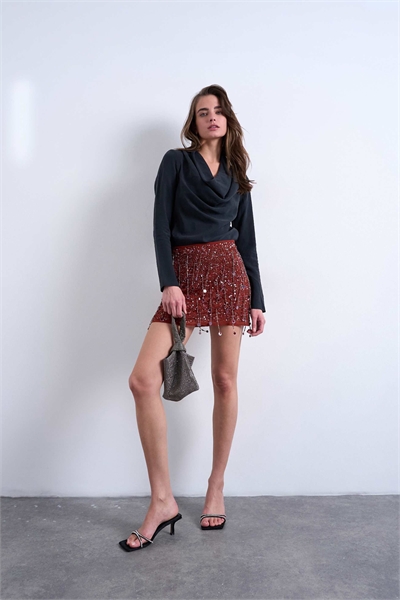 Мини-юбка с пайетками артикул 148028252