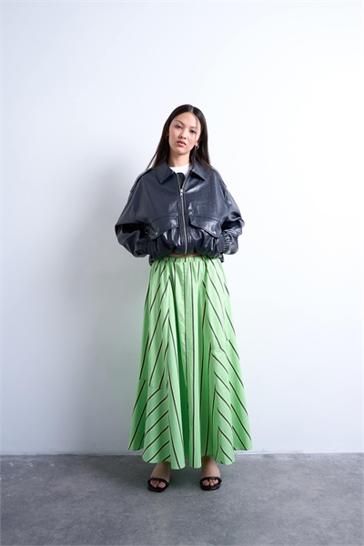 Поплиновая юбка средней длины с эластичным поясом артикул 145949166