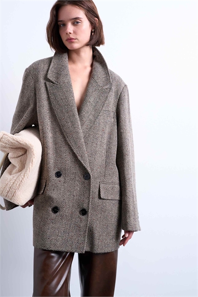 Блейзер из твила с шерстью артикул 144018419