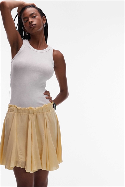 Хлопковая мини-юбка с отворотами артикул 147966442