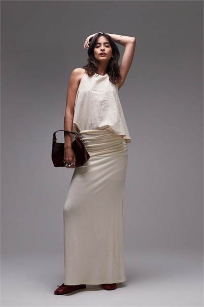 Макси-юбка с рюшами на талии артикул 146696079