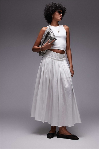 Юбка в складку с блеском артикул 140912631