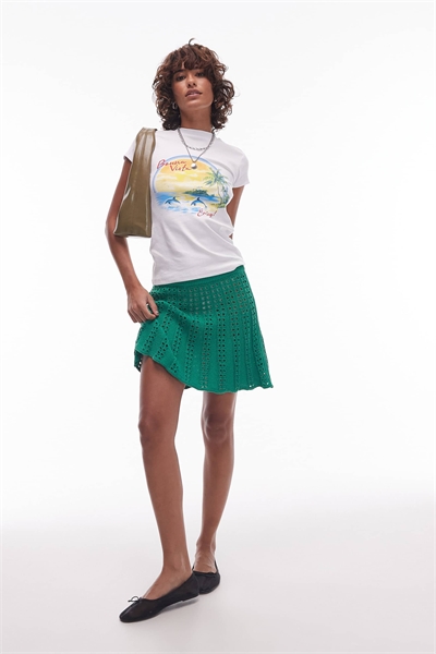 Трикотажная мини-юбка с отворотами артикул 149135708