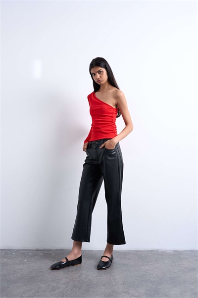 Брюки из искусственной кожи до щиколотки артикул 147698185