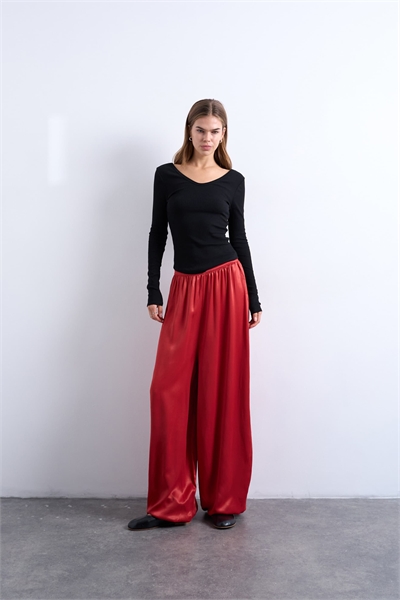 Брюки-балоны из сатина артикул 152126332