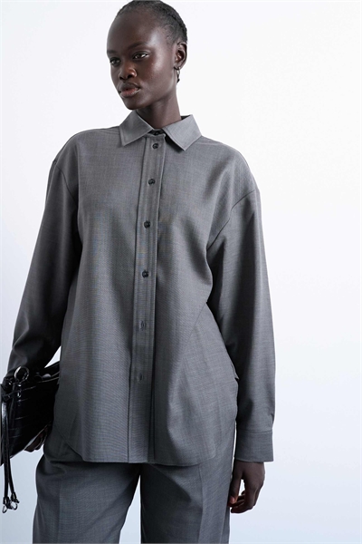 Комплект из асимметричной рубашки свободного кроя артикул 147865801