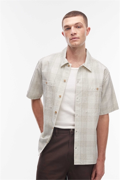 Рубашка Cooper с короткими рукавами в клетку цвета сланца артикул 155116720