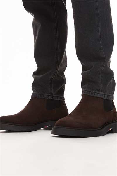 Удобные ботинки-челси из кожи и замши артикул 148847393