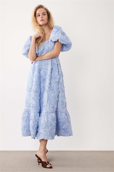Платье Dream Sister Jane из голубого тюля с цветочным принтом и рукавами-буфами длиной миди артикул 155587854