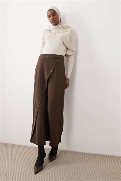 Брюки с элементом юбки-парео артикул 155319273