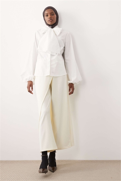 Брюки с элементом юбки-парео артикул 155319315