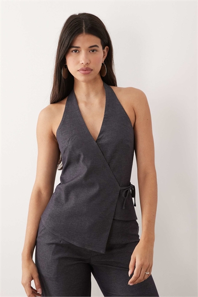 Эксклюзивный топ с завязками по бокам, с облегающим кроем из эластичной ткани и завязками за шеей co-ord артикул 154868453