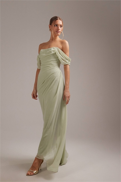 Платье для подружек невесты из жаккарда бардо в салатовом цвете артикул 153080984