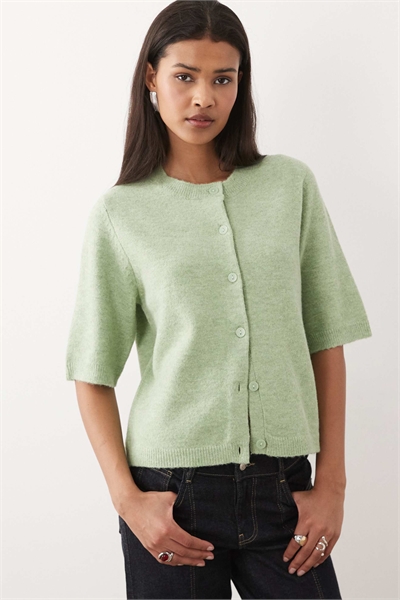 Мягкий вязаный кардиган с короткими рукавами артикул 154714731