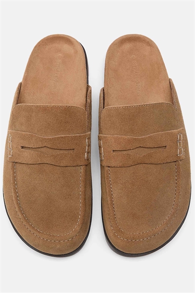 Кожаные лоферы-сабо без задника артикул 156090650